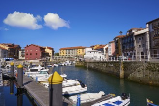 Llanes village port marina in Asturias of Spain