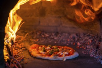 Original Italian pizza from the wood fire oven