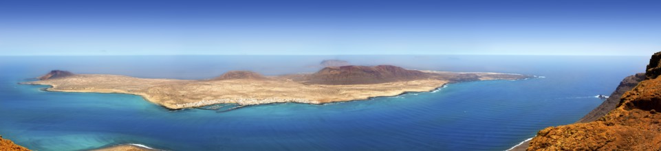 Lanzarote Mirador del rio La graciosa island panoramic in Canary Islands