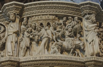 One side of the octagonal pulpit, Pisa