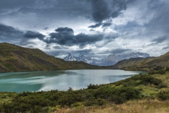 View of Lake Pehoe in Torres del Paine National Park, Chile, South America