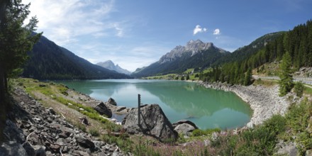 Sufnersee with the Teurihorn, Viamala, Graubünden, Switzerland, Europe