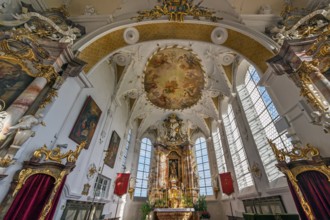 Main altar and ceiling fresco, St George and Florian is a listed Catholic parish church in