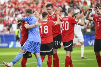 BERLIN, GERMANY - JUNE 21, 2024: Euro 2024 Groupe D match Poland vs Austria 1:3. Team of Austria