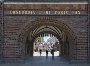 Holsten gate (holstentor), a city gate in the center of luebeck