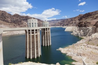 Hoover Dam in sunny day on the border of Arizona and Nevada