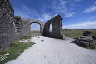 Ruins of the ruined St Dwynwen Church, Llanddwynn Island, Newborough, Anglesey, Wales, Great