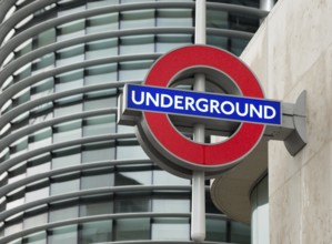 Subway station and subway sign in London