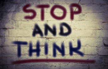 Stop And Think Concept