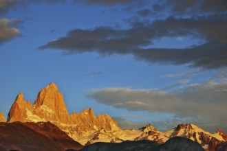 The magnificent sunrise over Mount Fitzroy in Patagonia