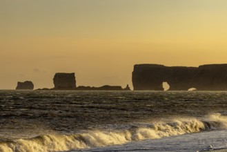 Black beach Reynisfjara, south coast, Iceland, Europe