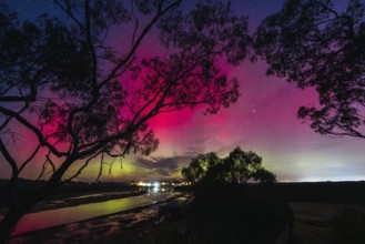 MELBOURNE, AUSTRALIA, AUGUST 12: Increased solar activity results in the Aurora Australis being