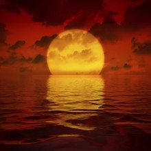A big sooting sunset wallpaper 3D illustration