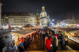 32nd Christmas Vespers and historic Christmas market on Neumarkt square in front of the