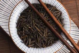 Wild rice in a white ceramic bowl