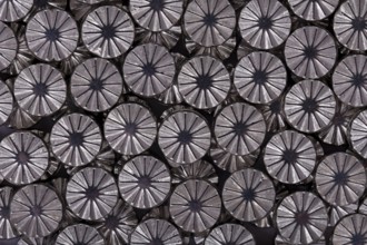Silver beads close-up on a background
