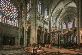 Saint-Etienne Cathedral, first Gothic cathedral, Sens, Burgundy, Yonne department,