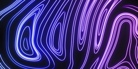 Neon Glow blue and purple lines on a dark background, Cyberpunk background