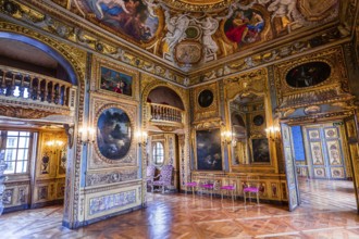PARIS, FRANCE, OCTOBER 12, 2019 : interiors and decors of the hotel de Lauzun, october12, 2019, in