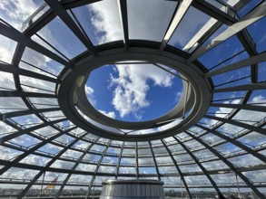 Roof construction of the Reichstag dome in Berlin, Berlin, Germany, Europe