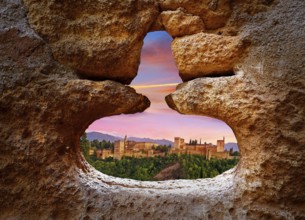 Alhambra window of Granada photo illustration