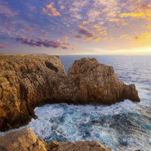 Menorca Punta Nati sunset in Ciutadella Balearic Islands at Mediterranean sea