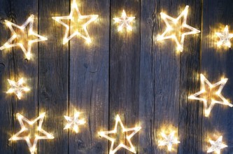 Christmas background postcard vintage stars on wooden background