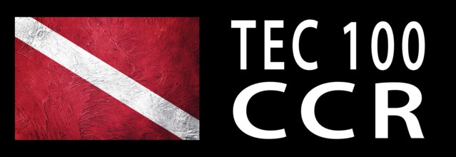 Tec 100 CCR, Diver Down Flag, Scuba flag, Scuba Diving