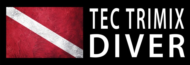 Tec Trimix Diver, Diver Down Flag, Scuba flag, Scuba Diving
