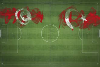 Tunisia vs Turkey Soccer Match, national colors, national flags, soccer field, football game,