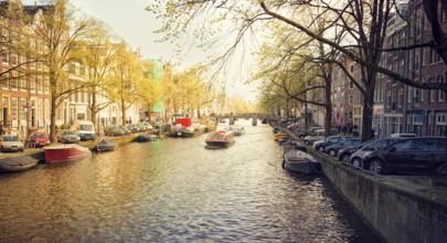 Spring evening in amsterdam