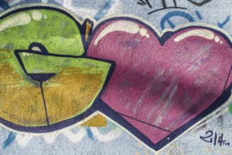 Graffiti on wall. Heart shape
