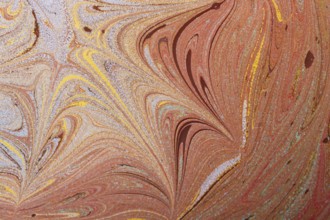 Beautiful abstract art of Ebru marbling painting techniques on water with paints