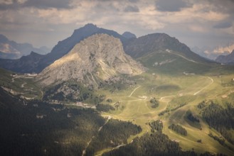 Panoramic view of Passo Pordoi, Val di Fassa, Italian Dolomites