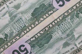 Detail of US dollar banknotes