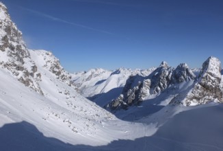 View from the top of the Valluga mountain in Austria