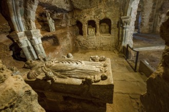 Cenotaph of San Millán. 12th century, Suso Monastery, San Millán de la Cogolla, La Rioja, Spain,