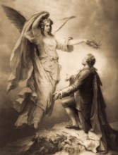 Goethe's Muse, Johann Wolfgang von Goethe, a German poet, after Wilhelm von Kaulbach
