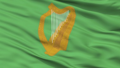 Naval Jack Of Ireland Flag, Closeup View