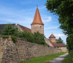 Historic medieval city wall of the town Wolframs-Eschenbach (Franconia, Germany)