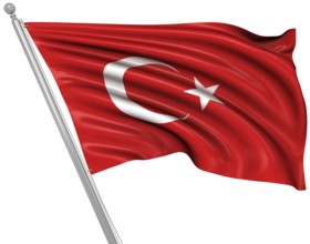 Flag of Turkey, This is a computer generated and 3d rendered image