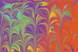Abstract marbling floral pattern for fabric, tile design. background texture