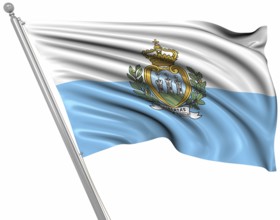 Flag of San Marino, This is a computer generated and 3d rendered image
