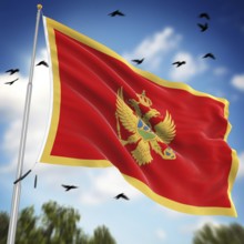 Flag of Montenegro, This is a computer generated and 3d rendered image