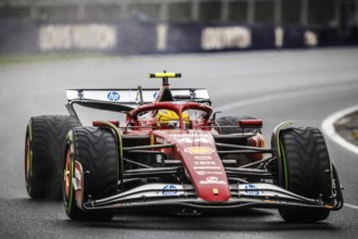 Lewis Hamilton of Great Britain drives the Scuderia Ferrari HP SF-25 during the Australian Formula