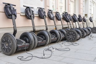 Electric Segway vehicles are charged - mobility through electricity
