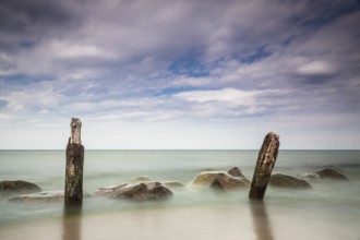 Groyne on the coast of the Baltic Sea