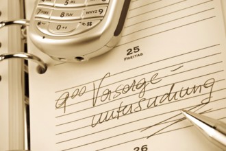 An appointment is entered in a calendar: Preventive medical check-up Austria