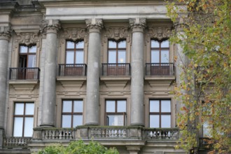 Empty balcony at the German Parliamentary Society building behind the Reichstag during the