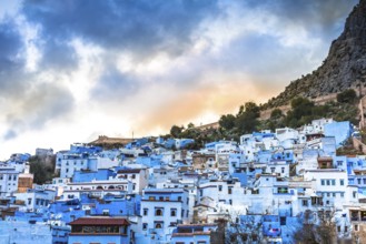 Chefchaouen blue town street in Morocco